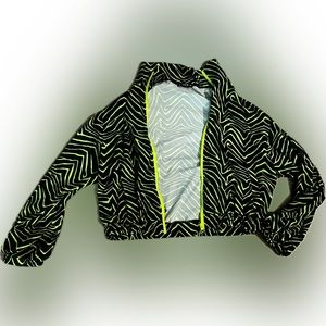 💖5/$25 Lightweight neon green & black zebra print lightweight jacket size M